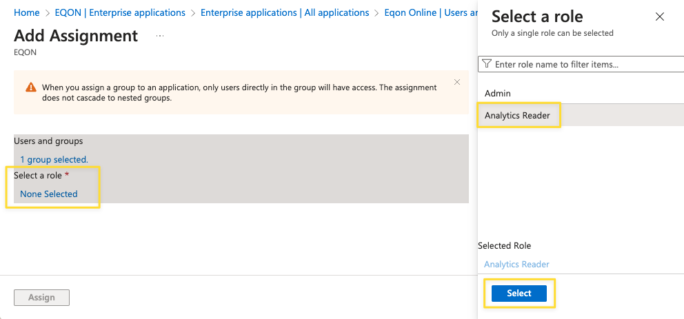 select roles